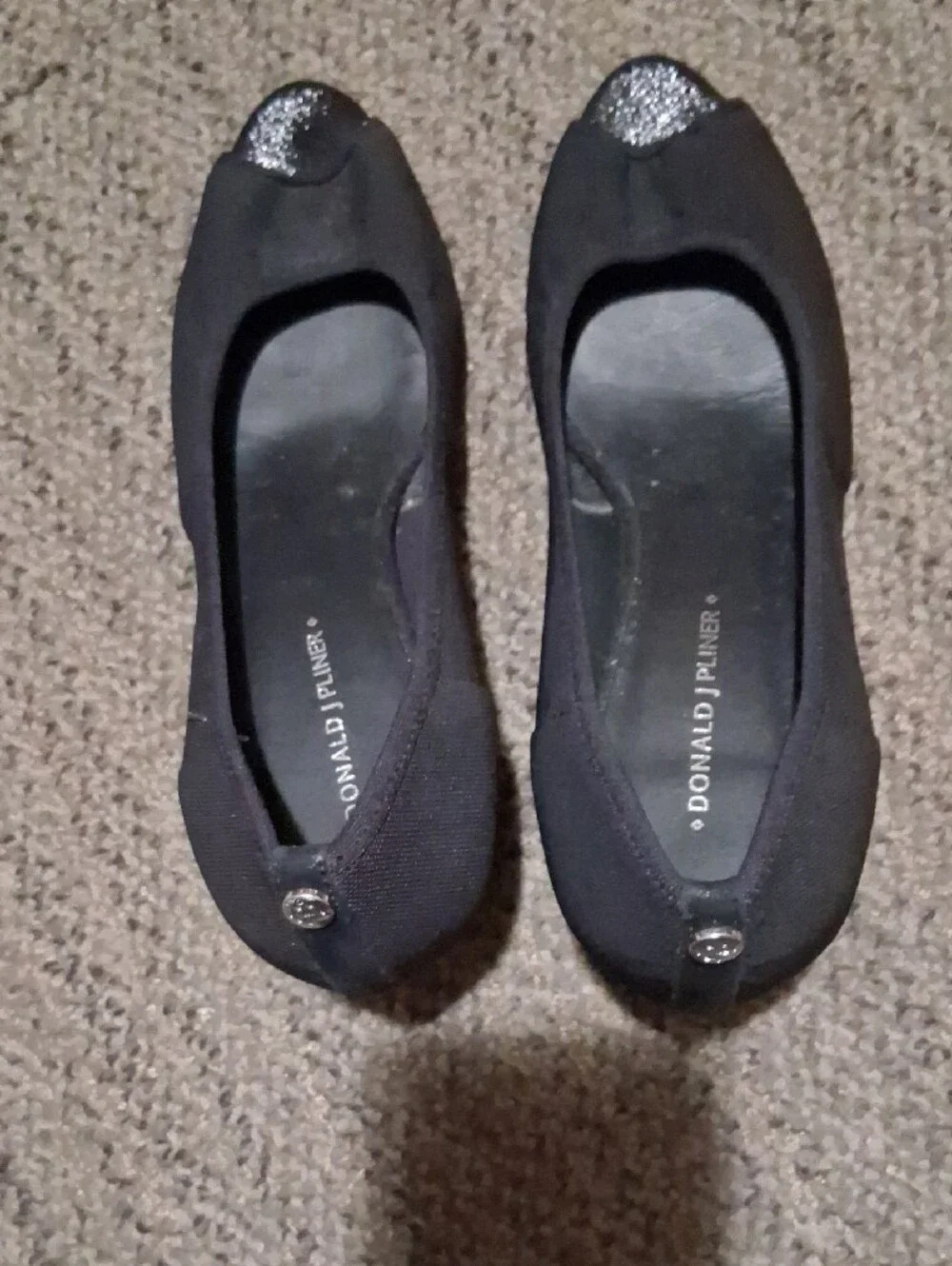 Donald J. Pliner Black Peep-Toe Heels
